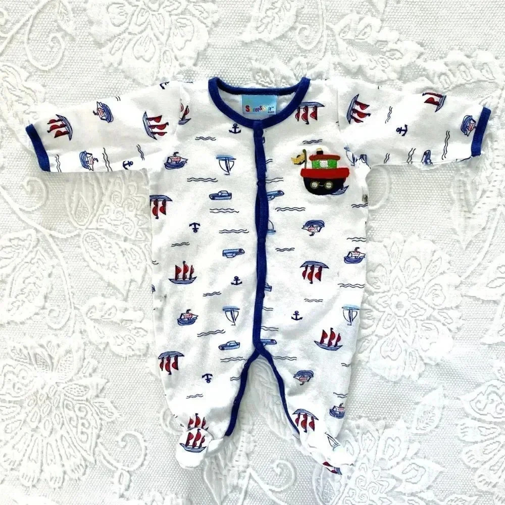 Sweet & Soft Paris | Nautical Footie Onesie 🚢